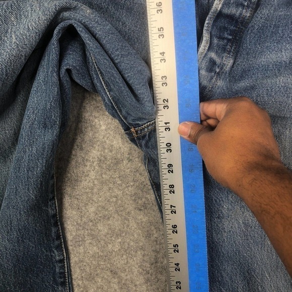 Levis 34 x 36 501 Original Button Fly Straight Classic Wash Denim 31x31 MEAS - Picture 8 of 13